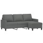 3-seater sofa with stool in dark gray fabric 180 cm by vidaXL, Sofas - Ref: Foro24-3201038, Price: 344,91 €, Discount: %