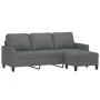 3-seater sofa with stool in dark gray fabric 180 cm by vidaXL, Sofas - Ref: Foro24-3201038, Price: 339,19 €, Discount: %