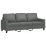 3-seater sofa with stool in dark gray fabric 180 cm by vidaXL, Sofas - Ref: Foro24-3201038, Price: 339,19 €, Discount: %