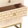 Mesita de noche de madera maciza de mango dorado 40x30x50 cm de vidaXL, Mesitas de noche - Ref: Foro24-286504, Precio: 159,05...