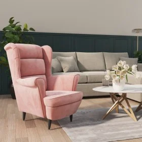 Sillón de terciopelo rosa de vidaXL, Sillones - Ref: Foro24-324063, Precio: 246,43 €, Descuento: %