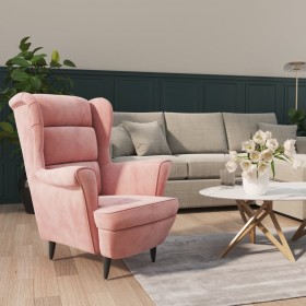 Sillón de terciopelo rosa de vidaXL, Sillones - Ref: Foro24-324063, Precio: 265,47 €, Descuento: %