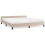 Cappuccino synthetic leather headboard bed frame 160x200cm by vidaXL, Beds and slatted bases - Ref: Foro24-347512, Price: 125...