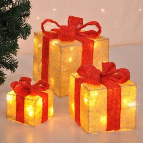 HI Cajas regalo navideñas decorativas iluminación 