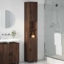 Mueble de baño alto con puerta Marrón roble 30 x 35 x 192 cm