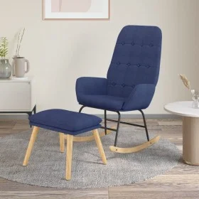 Rocking chair with blue fabric stool by vidaXL, Rocking chairs - Ref: Foro24-3097708, Price: 149,02 €, Discount: %