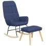 Rocking chair with blue fabric stool by vidaXL, Rocking chairs - Ref: Foro24-3097708, Price: 149,02 €, Discount: %