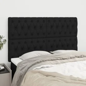 Headboards 4 units black fabric 72x7x78/88 cm by vidaXL, Headboards and footboards - Ref: Foro24-3116668, Price: 111,05 €, Di...