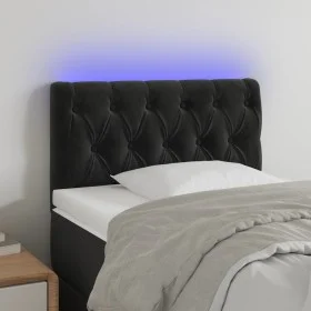 Kopfteil aus schwarzem Samt mit LED 80x7x78/88 cm von vidaXL, Kopf- und Fußteile - Ref: Foro24-3121980, Preis: 56,43 €, Rabat...