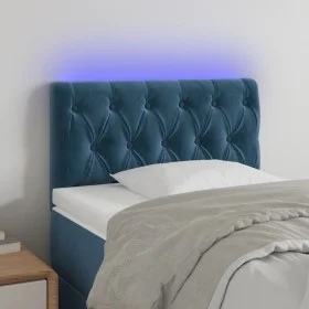 LED-Kopfteil aus dunkelblauem Samt, 80 x 7 x 78/88 cm von vidaXL, Kopf- und Fußteile - Ref: Foro24-3121982, Preis: 51,90 €, R...