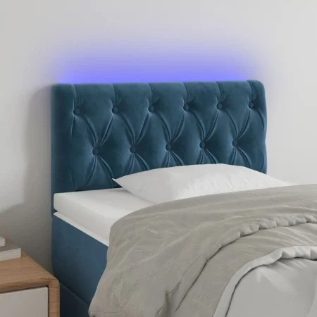 Dark blue velvet LED headboard 80x7x78/88 cm by vidaXL, Headboards and footboards - Ref: Foro24-3121982, Price: 51,90 €, Disc...
