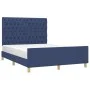 Bed frame with headboard gray taupe blue fabric 140x200 cm by vidaXL, Beds and slatted bases - Ref: Foro24-3125306, Price: 23...
