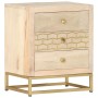 Mesita de noche de madera maciza de mango dorado 40x30x50 cm de vidaXL, Mesitas de noche - Ref: Foro24-286504, Precio: 159,05...