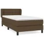 Box spring bed with dark brown fabric mattress 100x200 cm by vidaXL, Beds and slatted bases - Ref: Foro24-3126544, Price: 324...
