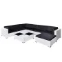 Set muebles de jardín 8 piezas y cojines ratán sintético blanco de vidaXL, Conjuntos de jardín - Ref: Foro24-41265, Precio: 8...