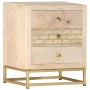 Mesita de noche de madera maciza de mango dorado 40x30x50 cm de vidaXL, Mesitas de noche - Ref: Foro24-286504, Precio: 159,05...