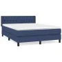 Box spring bed with blue fabric mattress 140x190 cm by vidaXL, Beds and slatted bases - Ref: Foro24-3129951, Price: 461,97 €,...