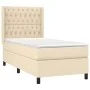 Box spring bed with cream fabric mattress 90x200 cm by vidaXL, Beds and slatted bases - Ref: Foro24-3131646, Price: 348,76 €,...