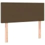 Cama box spring con colchón LED tela marrón oscuro 100x200 cm de vidaXL, Camas y somieres - Ref: Foro24-3132976, Precio: 324,...