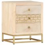 Mesita de noche de madera maciza de mango dorado 40x30x50 cm de vidaXL, Mesitas de noche - Ref: Foro24-286504, Precio: 159,05...