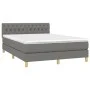 Box spring bed mattress and LED lights dark gray fabric 140x200 cm by vidaXL, Beds and slatted bases - Ref: Foro24-3133958, P...