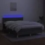 Box spring bed mattress and LED lights dark gray fabric 140x200 cm by vidaXL, Beds and slatted bases - Ref: Foro24-3133958, P...