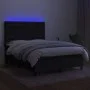 Boxspringbettmatratze und LED-Leuchten aus schwarzem Stoff 140x190 cm von vidaXL, Betten und Lattenroste - Ref: Foro24-313511...