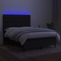 Cama box spring colchón y luces LED tela negro 140x190 cm de vidaXL, Camas y somieres - Ref: Foro24-3135111, Precio: 496,51 €...