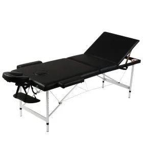 Folding aluminum massage table with three black bodies by vidaXL, massage tables - Ref: Foro24-110092, Price: 179,15 €, Disco...