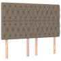 Box spring bed with mattress and LED lights taupe gray fabric 140x200 cm by vidaXL, Beds and slatted bases - Ref: Foro24-3135...