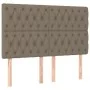 Box spring bed with mattress and LED lights taupe gray fabric 140x200 cm by vidaXL, Beds and slatted bases - Ref: Foro24-3135...