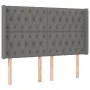 Box spring bed mattress and LED lights dark gray fabric 140x200 cm by vidaXL, Beds and slatted bases - Ref: Foro24-3139118, P...