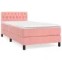 Box spring bed with pink velvet mattress 100x200 cm by vidaXL, Beds and slatted bases - Ref: Foro24-3141472, Price: 301,94 €,...
