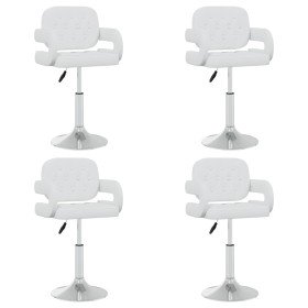 Sillas de comedor giratorias 4 unidades cuero sintético blanco Sillas de comedor giratorias 4 unidades cuero sintético blanco