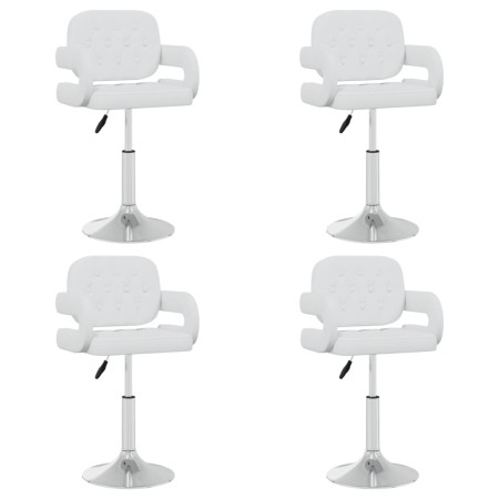 Sillas de comedor giratorias 4 unidades cuero sintético blanco