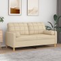 2-seater sofa with cream fabric cushions 140 cm by vidaXL, Sofas - Ref: Foro24-3200784, Price: 210,27 €, Discount: %