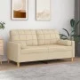 2-seater sofa with cream fabric cushions 140 cm by vidaXL, Sofas - Ref: Foro24-3200784, Price: 207,59 €, Discount: %