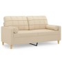 2-seater sofa with cream fabric cushions 140 cm by vidaXL, Sofas - Ref: Foro24-3200784, Price: 210,27 €, Discount: %