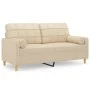2-seater sofa with cream fabric cushions 140 cm by vidaXL, Sofas - Ref: Foro24-3200784, Price: 207,59 €, Discount: %