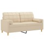 2-seater sofa with cream fabric cushions 140 cm by vidaXL, Sofas - Ref: Foro24-3200784, Price: 210,27 €, Discount: %