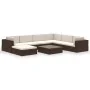 8-teiliges Gartenmöbel-Set und braune synthetische Rattankissen von vidaXL, Gartensets - Ref: Foro24-41270, Preis: 921,42 €, ...