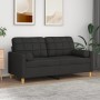 2-seater sofa with black fabric cushions 140 cm by vidaXL, Sofas - Ref: Foro24-3200786, Price: 209,41 €, Discount: %