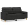2-seater sofa with black fabric cushions 140 cm by vidaXL, Sofas - Ref: Foro24-3200786, Price: 209,41 €, Discount: %
