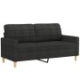 2-seater sofa with black fabric cushions 140 cm by vidaXL, Sofas - Ref: Foro24-3200786, Price: 209,41 €, Discount: %
