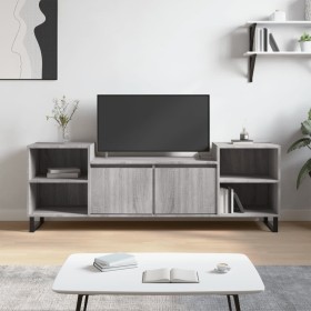 Mueble para TV madera contrachapada gris Sonoma 160x35x55 cm