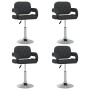 Sillas de comedor giratorias 4 unidades cuero sintético negro