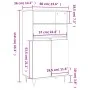 Aparador alto de madera contrachapada gris Sonoma 60x36x110 cm de vidaXL, Aparadores - Ref: Foro24-831490, Precio: 75,50 €, D...