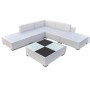 6-teiliges Gartenmöbel-Set und Kissen Kunstrattan weiß von vidaXL, Gartensets - Ref: Foro24-41264, Preis: 489,74 €, Rabatt: %