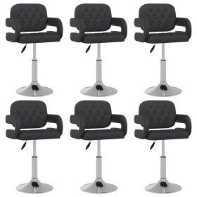 Sillas de comedor giratorias 6 unidades cuero sintético negro Sillas de comedor giratorias 6 unidades cuero sintético negro