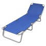 Folding steel sun lounger with blue powder coating by vidaXL, Loungers - Ref: Foro24-41477, Price: 56,94 €, Discount: %